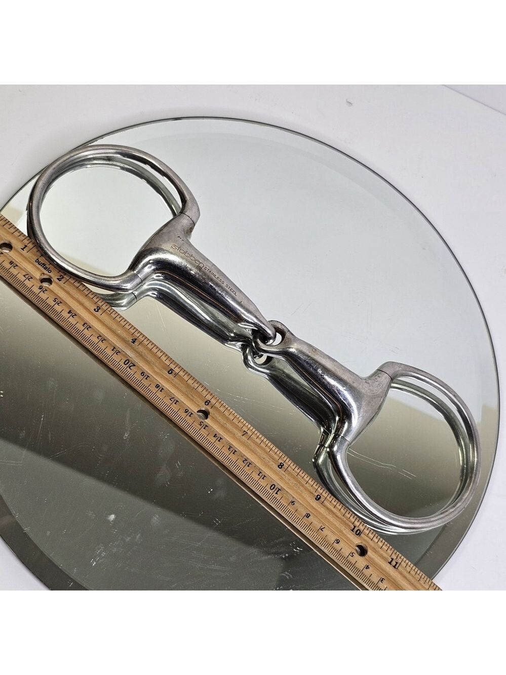 Stubben Hollow Mouth Stainless Egg Butt Snaffle Horse Bit Used